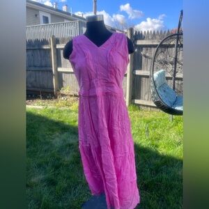 DKNY Vibrant Pink Midi Dress